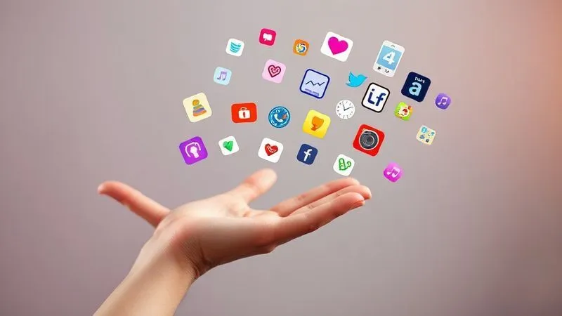 A photorealistic, professional photography, 8K, cinematic lighting, sharp focus, depth of field, shot on a high-end DSLR, depicting a diverse array of stylized mental health app icons floating above a calm, outstretched hand, symbolizing both the abundance and the need for careful selection in the digital wellness landscape. The background is a soft, inviting gradient. A photorealistic, professional photography, 8K, cinematic lighting, sharp focus, depth of field, shot on a high-end DSLR, depicting a diverse array of stylized mental health app icons floating above a calm, outstretched hand, symbolizing both the abundance and the need for careful selection in the digital wellness landscape. The background is a soft, inviting gradient.