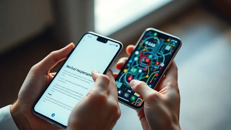 A photorealistic, professional photography, 8K, cinematic lighting, sharp focus, depth of field, shot on a high-end DSLR, showing two hands. One hand is interacting with a sleek, minimalist app interface on a smartphone, displaying clear, calming text and simple icons, bathed in soft, inviting light. The other hand is hesitantly hovering over a cluttered, complex, and brightly colored app interface on another phone, symbolizing the contrast between ethical, user-friendly design and manipulative 'dark patterns'. A photorealistic, professional photography, 8K, cinematic lighting, sharp focus, depth of field, shot on a high-end DSLR, showing two hands. One hand is interacting with a sleek, minimalist app interface on a smartphone, displaying clear, calming text and simple icons, bathed in soft, inviting light. The other hand is hesitantly hovering over a cluttered, complex, and brightly colored app interface on another phone, symbolizing the contrast between ethical, user-friendly design and manipulative 'dark patterns'.