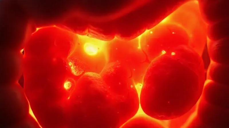 A photorealistic, professional photography, 8K, cinematic lighting, sharp focus, depth of field, shot on a high-end DSLR. A vibrant, healthy gut lumen contrasted with areas of subtle inflammation and disrupted villi, symbolizing the impact of gut health on nutrient absorption and systemic inflammation, with glowing nutrient particles struggling to pass through compromised areas. A photorealistic, professional photography, 8K, cinematic lighting, sharp focus, depth of field, shot on a high-end DSLR. A vibrant, healthy gut lumen contrasted with areas of subtle inflammation and disrupted villi, symbolizing the impact of gut health on nutrient absorption and systemic inflammation, with glowing nutrient particles struggling to pass through compromised areas.