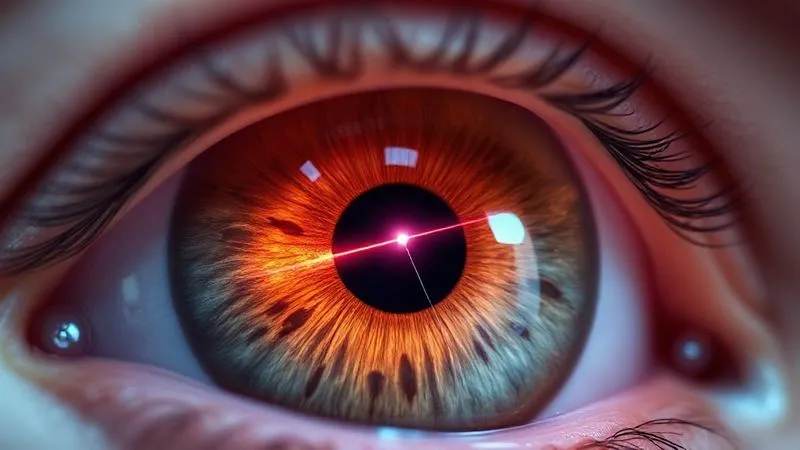 Photorealistic, professional photography, 8K, cinematic lighting, sharp focus on a detailed diagram of the human cornea, highlighting the layers and showing an excimer laser beam precisely targeting the stromal bed beneath a lifted LASIK flap, demonstrating Phototherapeutic Keratectomy (PTK) for epithelial ingrowth, depth of field blurring the background, shot on a high-end DSLR, conveying advanced medical technology. Photorealistic, professional photography, 8K, cinematic lighting, sharp focus on a detailed diagram of the human cornea, highlighting the layers and showing an excimer laser beam precisely targeting the stromal bed beneath a lifted LASIK flap, demonstrating Phototherapeutic Keratectomy (PTK) for epithelial ingrowth, depth of field blurring the background, shot on a high-end DSLR, conveying advanced medical technology.