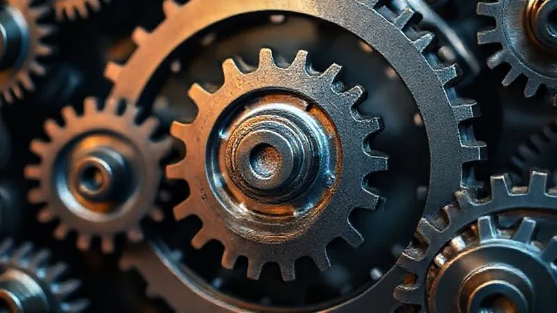 A photorealistic image of a complex gears mechanism, with one central, well-oiled gear (representing preventive health) smoothly driving multiple other gears (representing productivity, cost savings, talent retention). Professional photography, 8K, cinematic lighting, sharp focus on the gears, depth of field, shot on a high-end DSLR. A photorealistic image of a complex gears mechanism, with one central, well-oiled gear (representing preventive health) smoothly driving multiple other gears (representing productivity, cost savings, talent retention). Professional photography, 8K, cinematic lighting, sharp focus on the gears, depth of field, shot on a high-end DSLR.