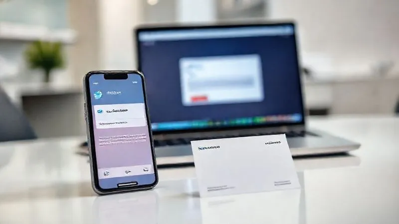 photorealistic, professional photography, 8K, cinematic lighting, sharp focus, depth of field, shot on a high-end DSLR. A modern smartphone displaying a dental appointment reminder, a laptop screen showing an email confirmation, and a neatly organized physical appointment card on a desk, illustrating a multi-channel communication strategy. The background is a blurred, clean dental office environment. photorealistic, professional photography, 8K, cinematic lighting, sharp focus, depth of field, shot on a high-end DSLR. A modern smartphone displaying a dental appointment reminder, a laptop screen showing an email confirmation, and a neatly organized physical appointment card on a desk, illustrating a multi-channel communication strategy. The background is a blurred, clean dental office environment.