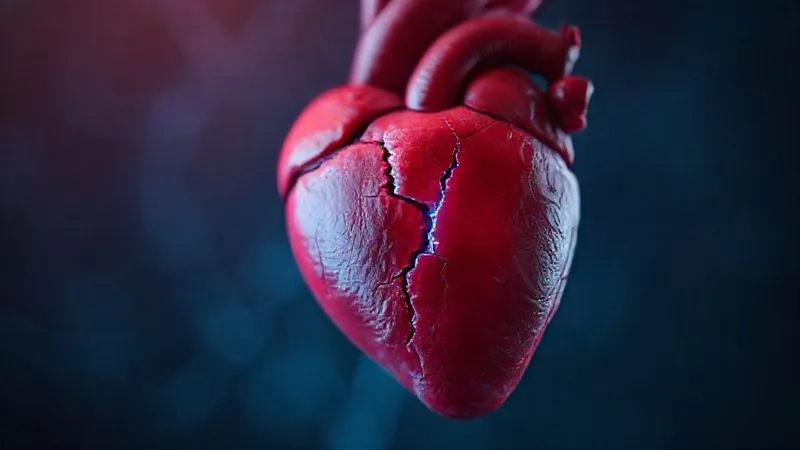 A photorealistic, professional photography, 8K, cinematic lighting, sharp focus, depth of field, shot on a high-end DSLR, depicting a subtle, almost invisible crack appearing on a healthy-looking heart, symbolizing silent damage in diabetics, with a faint blue glow indicating underlying distress. A photorealistic, professional photography, 8K, cinematic lighting, sharp focus, depth of field, shot on a high-end DSLR, depicting a subtle, almost invisible crack appearing on a healthy-looking heart, symbolizing silent damage in diabetics, with a faint blue glow indicating underlying distress.